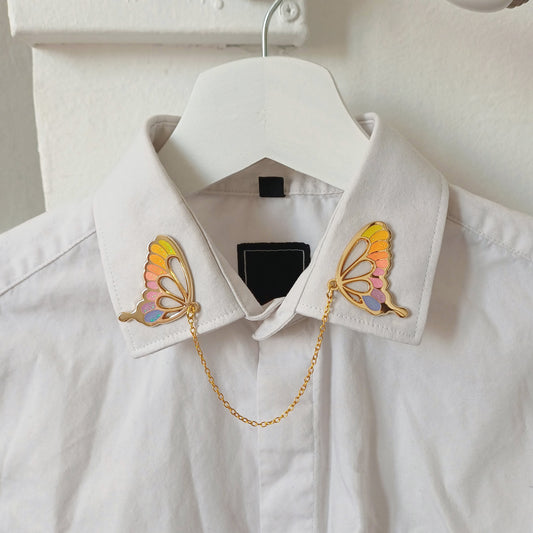 Glasswing Butterfly | Sunset | Collar Pin