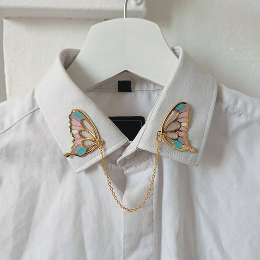 Glasswing Butterfly | Trans Flag | Collar Pin