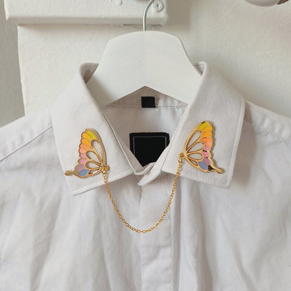 Glasswing Butterfly | Sunset | Collar Pin