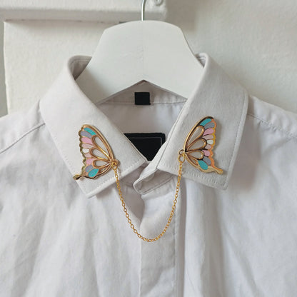 Glasswing Butterfly | Trans Flag | Collar Pin