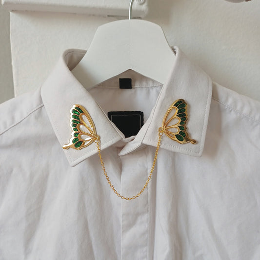 Glasswing Butterfly | Black | Collar Pin