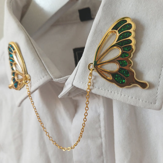 Glasswing Butterfly | Black | Collar Pin
